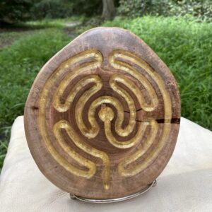 Large, Golden Brigid Style Hand Labyrinth with Ecoresin