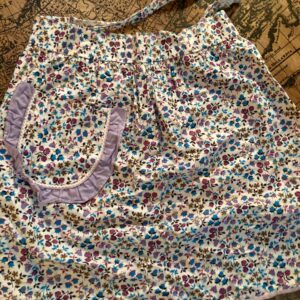 vintage floral skirt apron w/ purple florals