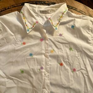 Foxcroft embroidered long sleeve button down shirt